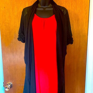 Delirious Red & Black Dress with Attached Over Shaw